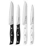 HAMMER IRON ALLEY 4PCS Paring Knife - 4/4.5 inch Fruit and Vegetable Paring Knives - Ultra Sharp Kitchen Knife - Peeling Knives - German Stainless Steel-ABS Handle
