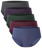BAMBOO COOL Womens Underwear, Moisture-Wicking Briefs, Soft and Breathable Panties, Mid Waist, 5-Pack