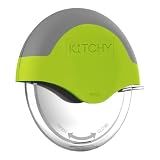 Kitchy Pizza Cutter Wheel, Heavy Duty Ergonomic Pizza Slicer with Easy Grip Non-Slip Handle and Blade Cover, Dishwasher Safe (Green)