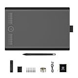GAOMON M10K Drawing Tablet, 10x6 inch Large Graphics Tablet with Touch Ring, 8192 Levels Battery-Free Stylus, 10 Hot Keys, Art Tablet for Design, Writing, Editing, Work with Mac, Windows, Android