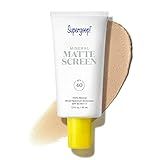 Supergoop! Mineral Mattescreen (SPF 40) - 45 mL - Mineral, Oil-Free Broad Spectrum Sunscreen - Smooths Skin’s Appearance, Minimizes Pores & Controls Shine - Water & Sweat Resistant
