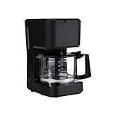 Amazon Basics 5 Cup Drip Coffee Maker, Coffee Machine with Glass Coffee Pot (0.8 Qt), Auto Shut-off, Auto Pause, Removable Filter Basket, Matte Black