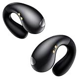 Boytond Ultra Open-Ear-Earbuds Wireless Bluetooth - Ergonomic Clip-On Earbuds, Bone Conduction Over-The-Ear Headphones with Waterproof Design and Secure Fit for Small Ears, Classic Black