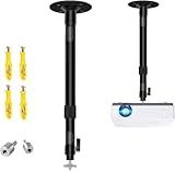 2-Be-Best Upgraded Longer Projector Mount, Extending Projector Ceiling Mount Projectors Wall Mount with Extendable Length 14-24 in / 37-62 cm Adjustable 360° Angle Rotatable Black