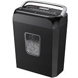 Bonsaii 6-Sheet Cross Cut Paper Shredder for Home, 3.4 Gal Bin
