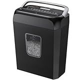 Bonsaii 6-Sheet Cross Cut Paper Shredder for Home, 3.4 Gal Bin