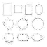 10 PCS Plaque Frame Cookie Cutters Set Fondant Tiles Biscuit Cutter Molds for Cookie Fruit Shapes
