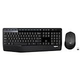 Logitech MK345 Wireless Keyboard and Mouse Combo with Palm Rest, 2.4 GHz USB Receiver, Compatible with PC, Laptop, Black
