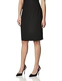 Calvin Klein Women's Classic Fit Straight Lux Suit Skirt, Black, 10