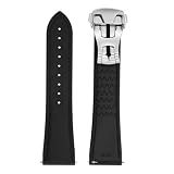 ULLCHRO Watch Strap Watch Band 20mm 22mm Man Waterproof Quick Release Bands Sport Replacement Strap Soft FKM Rubber Watchband (22mm, Black&Black)