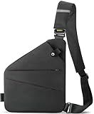 WANDER PLUS® Anti Theft Crossbody Travel Bag for Women Men, Multi-Pocket Crossbody Bag, Slim Sling Bag with Adjustable Strap, Black