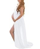 Mommy Jennie Maternity Dress for Photoshoot Outfits Gown, A-White