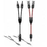 BTQSOL Solar Y Connector, M/FF+F/MM MC4 Y Connector Solar Adapter Plug Kit