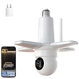 LED Garage Light Bulb Security Camera,2.4G/5GHz WiFi Floodlight Security Camera Wireless with 4 Adjustable Panels,2K Bulb Cameras for Home Security Outside Indoor,Color Night Vision,Two Way Talk