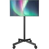AX WABER Mobile TV Cart Stand with Wheels for 23-60" tvs, Height Adjustable, Portable Floor Stand Holds up to 88 lbs, Rolling TV Mount max VESA 400x400mm