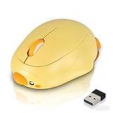 Wireless mouse, Bluetooth/2.4G，Connect 3 devices simultaneously, silent, cute, animal, rechargeable,Creative Design,high-precision, phone/tablet/laptop/PC/iOS/Android/Windows compatible (yellow duck)