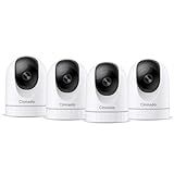 Cinnado 2K Home Security Cameras-2.4Ghz WiFi Indoor Camera with 360° Motion Detection for Pets/Nanny/Baby/Dog, 2 Way Audio, 24/7 SD Card Storage, Cloud Storage, Works with Alexa & Google Home, D1 4P
