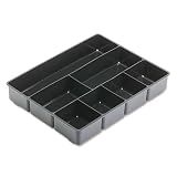 Rubbermaid Extra Deep Desk Drawer Director Tray, Plastic, 11.875 x 15 x 2.5 Inches, Black