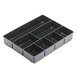 Rubbermaid Extra Deep Desk Drawer Director Tray, Plastic, 11.875 x 15 x 2.5 Inches, Black