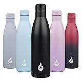 BJPKPK 25oz Insulated Stainless Steel Water Bottles Reusable Metal Travel Sports Water Bottle Keep Cold and Hot,Midnight Black