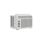 Amazon Basics 5000-BTU Window Air Conditioner with Quiet Operation, Up to 150 Sqf, Cool and Fan Functions, Washable Filter, Adjustable Window Kit, Intuitive Mechanical Controls, for Small Room, White