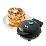 Dash Mini Waffle Maker- Compact Electric Iron for Creative Homemade Treats - PTFE nonstick surface - Easy-to-Clean - Perfect for Kids & Families - Black