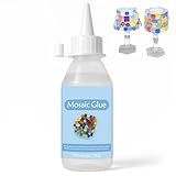 Mosaic Tile Epoxy Adhesive - Non-Toxic Fast-Acting Glue for Crafts, Ceramic & Glass - Waterproof UV Resistant No-Drip Formula, Clear Bond for Wood/Plastic & DIY Art (100ml)