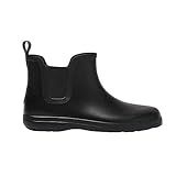 Totes Men's Chelsea Rain Boots - Waterproof Ankle Deck Boots Anti-Slip Comfort Rubber Boots Chelsea Garden Shoes for Fishing, Outdoors, Yard Work, Black, 10