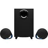 Logitech G560 PC Gaming Speaker System with 7.1 DTS:X Ultra Surround Sound, Game based LIGHTSYNC RGB, Two Speakers and Subwoofer, Bluetooth, USB, Immersive Gaming Experience - Black