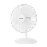 HOLMES 12" Table Fan, 75° Oscillation, 3 Speeds, 15° Adjustable Head Tilt, Ideal for Home, Bedroom or Office, White
