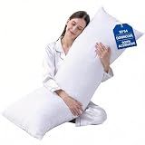 DOWNCOOL Large Body Pillow Insert- Breathable Full Body Pillow for Side Sleeper - Soft Long Bed Pillow for Adults - 20 x 54 inch (White)
