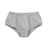 QNZKIOXV Post Surgery Adaptive Underwear with Side Snap, Tear Away Underwear Nursing Briefs, Reusable Adaptive Breakaway Brief for Men Washable (Grey L)