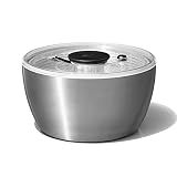 OXO Good Grips Stainless Steel Salad Spinner, Vegetable Washer - 6.22 Qt