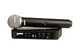 Shure BLX24/PG58 Wireless Microphone System - 14-Hour Battery Life, 300 ft Range, UHF | Includes PG58 Handheld Vocal Mic, Single Channel Receiver | H9 Band (BLX24/PG58-H9)