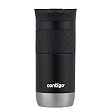 Contigo Byron Vacuum-Insulated Stainless Steel Travel Mug with Leak-Proof Lid Reusable Coffee Mug or Water Bottle BPA-Free 16oz Licorice Keeps Beverages Hot for 6 Hours or Cold for 12 Hours