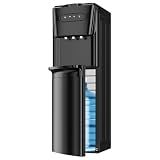 Tehanld Bottom Loading Water Cooler Dispenser for 3 or 5 Gallon Bottles - Water Dispenser with Hot, Room & Cold Spouts, LED Display with Empty Bottle Alert, Child Safety Lock, Space Black