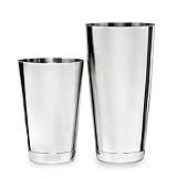 Boston Cocktail Shaker Set, 24 oz & 18 oz Premium 304 Steel Weighted Shakers Tins, Metal Martini Shaker for Bartending, Drink Shaker, Essential Bar Tools for Mixing Drinks（Sliver）
