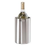 OGGI Stainless Steel Double Wall Wine Cooler - Insulated Tabletop Wine Chiller for White Wine & Champagne, Fits Most Standard Sized Bottles