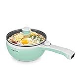 Dezin Hot Pot Electric Upgraded, Non-Stick Sauté Pan, Rapid Noodles Electric Pot, 1.5L Mini Portable Hot Pot for Steak, Egg, Fried Rice, Ramen, Oatmeal, Soup with Power Adjustment
