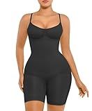 FeelinGirl Body Shaper Tummy Control Shapewear Plus Size Seamless Full Body Waist Trainer Hip Enhancer Bodysuit Back Support Black M/L