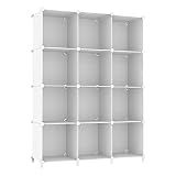 AWTATOS 12 Cube Storage Organizer, Closet Organizer Storage Shelves, White