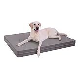 Vonabem Waterproof XL Dog Beds Large Sized Dog - Outdoor Orthopedic Cooling Washable Crate Pad, Durable Leather Anti-Slip Kennel Bed 41"x27", Graphite Grey