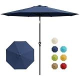 GarveeLife 9FT Umbrella Outdoor Patio, Table Umbrella with Push Button Tilt and Crank, 8 Sturdy Ribs Waterproof UV Protection for Garden, Pool, Backyard, Market