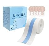 UNVEILA Clear Boob Lift Tape Bra Breast Tape, Invisible Breast Lift Tape Boobtape for Large Breasts Body Boob Tape for Strapless Dress with 5 Pairs Nipple Covers