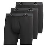 adidas Men's Microfiber 3-pack Boxer Brief, Performance Boxer Briefs Underwear Pack for Men, Black/Onix Grey/Black/Microfiber, Large