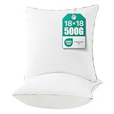Phantoscope Pillows Insert (Pack of 2, 18 x 18 Inches, White) - Hypoallergenic 100% Virgin Fiber Square Form Microfiber Throw Pillows - Indoor Decor Pillow Inserts Stuffer, Bed Sofa and Couch