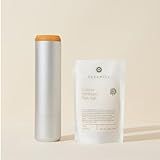 Evermill Premium Salt Mill with Coarse Himalayan Pink Salt, Anodized Aluminum Body, Wooden Cap, 26 Grind Settings, Manual Grinder (Silver)