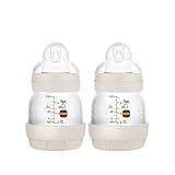 MAM Easy Start Anti-Colic Baby Bottles, Extra Slow Flow, Breastfeeding-Like Silicone Nipple Bottle, Reduces Colic, Gas, & Reflux, Easy-to-Clean, BPA-Free, Vented Baby Bottles for Newborns, 0-3 Months