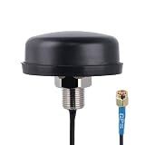 Proxicast Active/Passive GPS Antenna SMA - Through Hole Screw Mount Puck Antenna with Straight SMA Male Connector on 3 ft Coax Lead - 28 dB LNA (ANT-190-010)