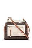 Calvin Klein Women's Hadley Triple Compartment Crossbody, Brown/Khaki/Caramel/White, One Size